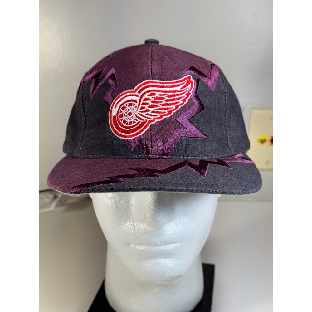 Vintage Detroit Red Wings NHL Hockey Drew Pearson Jagged Edge Strapback Hat